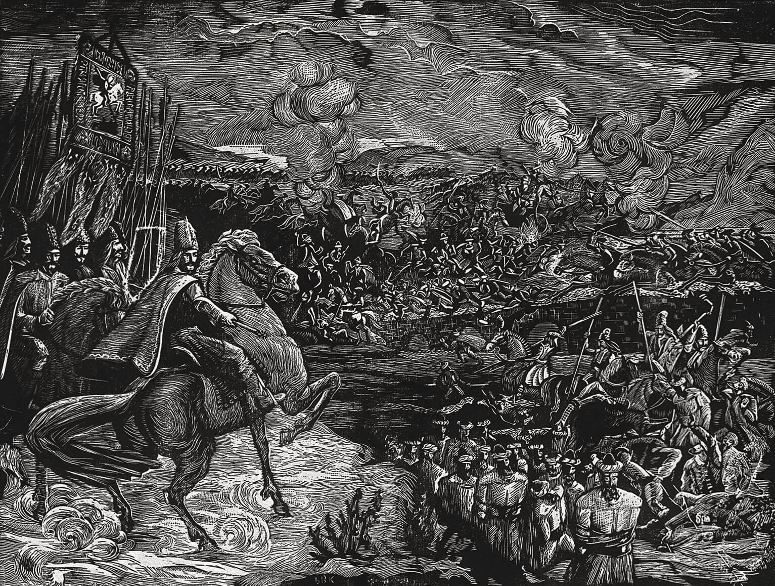Stephen the Great. The Battle of Vaslui. Painting by Vasile Cojocaru