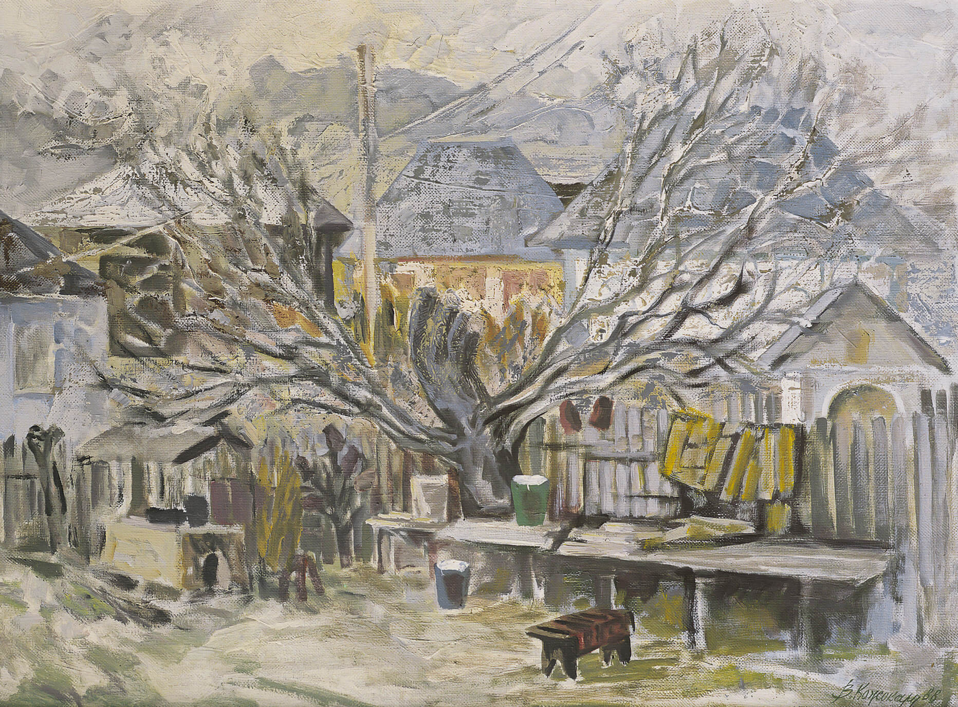 The Life of the Wallnut Tree.
In IlEana’s Courtyard. Painting by Vasile Cojocaru