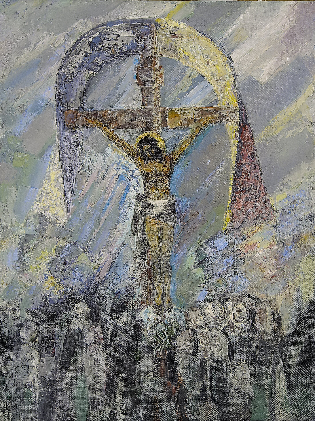 Crucifix. Mararmureş. Painting by Vasile cojocaru